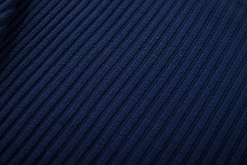 detailed view of blue pullover fabric